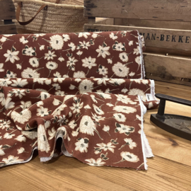 Linnen katoen blend flowers rouge