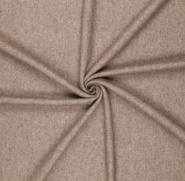 Mantelstof wol kaban dark beige melange