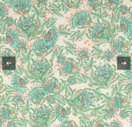 Indian vintage cotton green flowers
