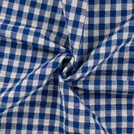Gestructureerde katoen ruit bright blue