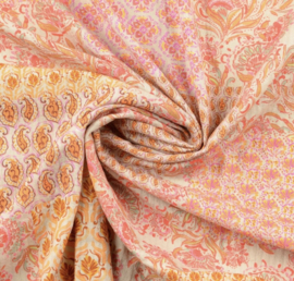 Indian vintage cotton patchwork orange pink