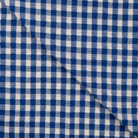 Gestructureerde katoen ruit bright blue