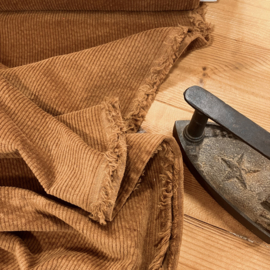 Cotton corduroy wide rib stretch cognac