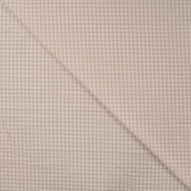 100% cotton seersucker check sand-white