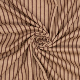 Linnen yarn dyed stripes beige