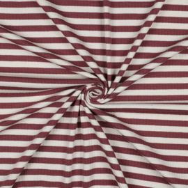 Ribtricot dark blush stripes