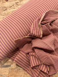 Double side gauze stripe Caramel Ruby