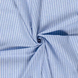 Linnenkatoen chambray blue stripes