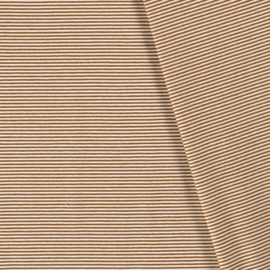 Katoen tricot yarn dyed stripes caramel