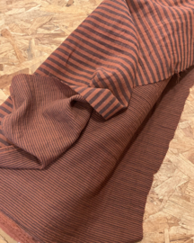 Double side gauze stripe Rusty Charcoal