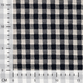 Gestructureerde katoen ruit dark navy