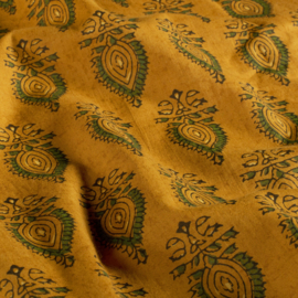 Blockprint cotton voile indian ochre