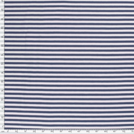 Cotton jersey yarn dyed bold blue stripes