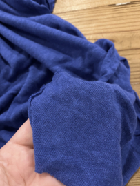 Tricot linnen viscose blend kobalt blauw