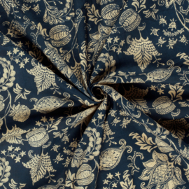 Blockprint cotton voile batik blue