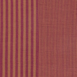 Double side gauze stripe Caramel Ruby