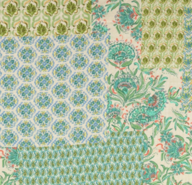 Indian vintage cotton patchwork green blue
