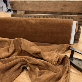 Cotton corduroy wide rib stretch cognac