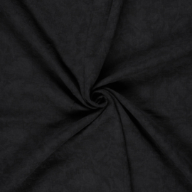 Jacquard mousseline black roses