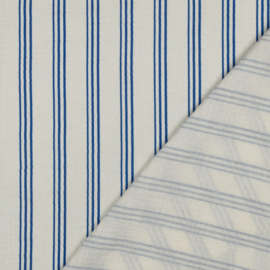 Double gauze bright blue stripes