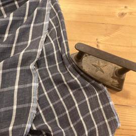 Double gauze double sided checks gemeleerd blauw