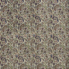 Blockprint cotton voile paisley beige