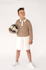 Ribtricot strepen camel