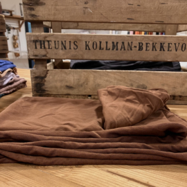 French terry organic kastanjebruin