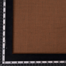 Indian handloom cotton check Rust+Olive