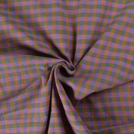 Indian handloom cotton Purple+Moss