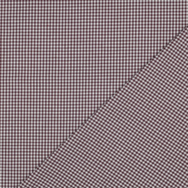 Yarn dyed poplin mini gingham aubergine