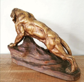 Ceramic sculpture tiger, A. Fagotto