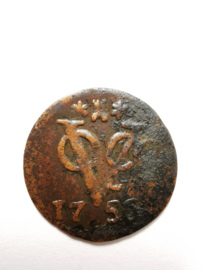 VOC coin, Zeeland, 1756