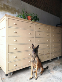 Large industrial wooden drawercabinet