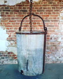 Antique riveted steel & zinc well bucket