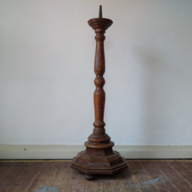 Large victorian oak candle stand