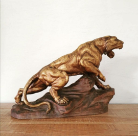 Ceramic sculpture tiger, A. Fagotto