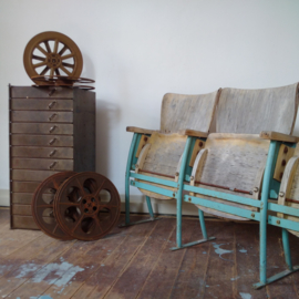 Rare 1920's film reel storage cabinet