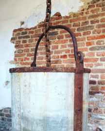 Antique riveted steel & zinc well bucket