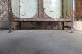 Antique French riveted steel locker