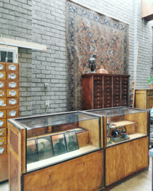 vintage shop display cabinet