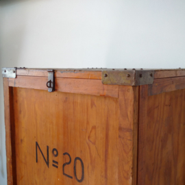 Old wooden wardrobe trunk