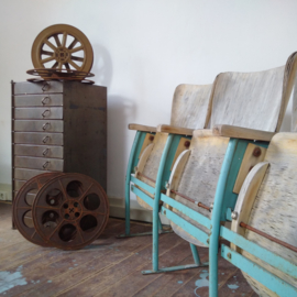 Rare 1920's film reel storage cabinet