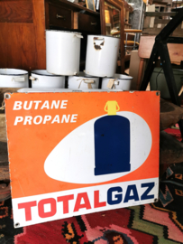 Vintage enameled sign totalgaz