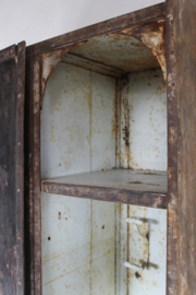 Antique French riveted steel locker