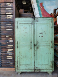 Antique riveted steel cabinet