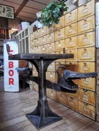 Old steel armwrestling table