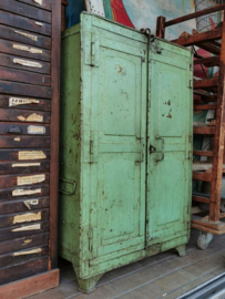 Antique riveted steel cabinet