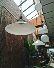 Opaline glass pendant lamp