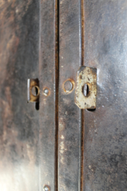 Antique French riveted steel locker